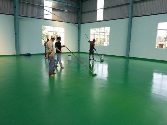 Sơn nền Epoxy nhà xưởng tại Thái Bình giá rẻ, chống bụi, chống mài mòn